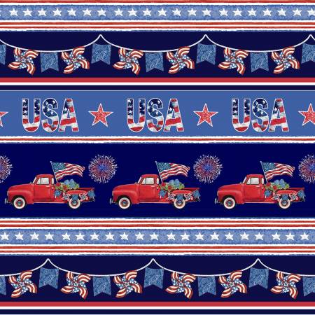 Blue/Multi Border Stripe