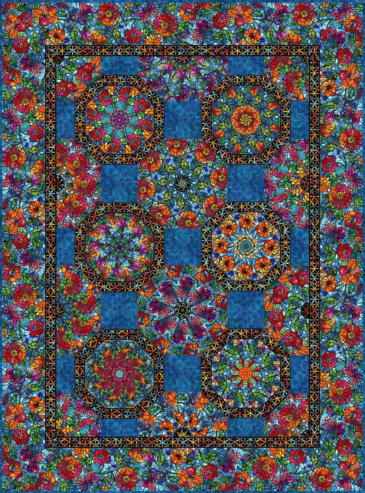 Dear Clara Kaleidoscope Quilt 64.5 x 86.5