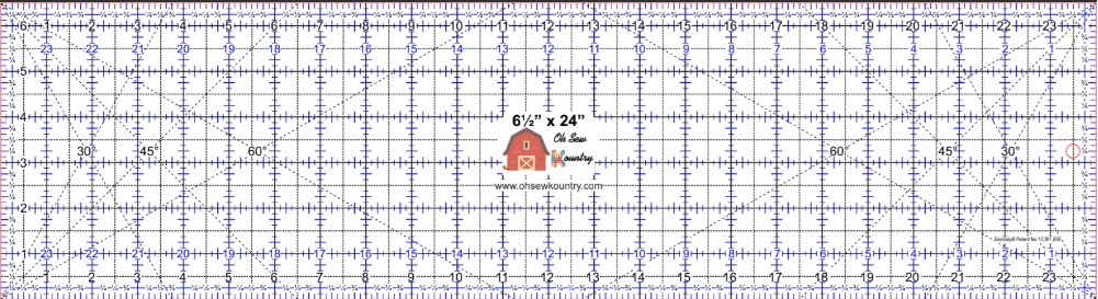 Oh Sew Kountry 24" x 6 1/2" with EeziGrip Ruler