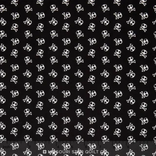 Blackbeard's Pirates - Blackbeard Skull Black Yardage